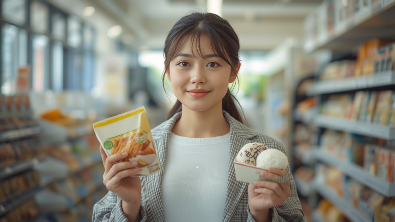 コンビニで健康的な食事を選ぶ女性｜外食・コンビニでのダイエットの食べ方